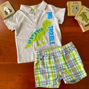 Okie Dokie Matching Dinosaur Graphic Set